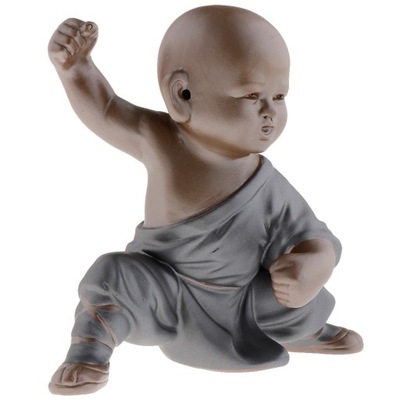 Ceramiczny Mały Posąg kung fu Mnich
