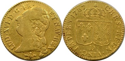 260E. FRANCJA LOUIS d'OR 1787 D STAN: III ZŁOTO