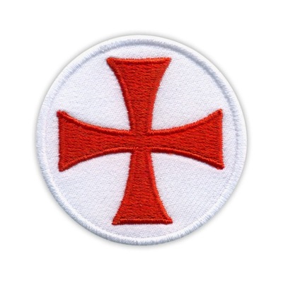 Naszywka Krzyż Templariuszy - okrągła naszywka