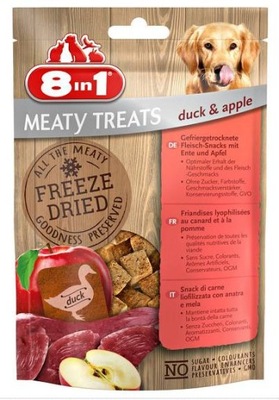 8in1 Meaty Treats Freeze Dried Kaczka z jabłkiem Przysmaki 50g