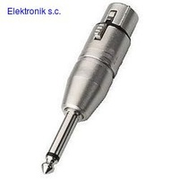 Redukcja wtyk jack 6,3mm mono - gniazdo XLR 3pin