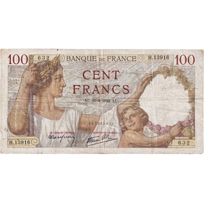 Francja, 100 Francs, Sully, 1940, H.13916, VF(30-3