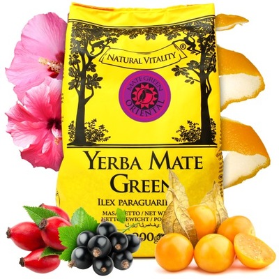 Yerba Mate Green ORIENTAL 200g despalada owoce