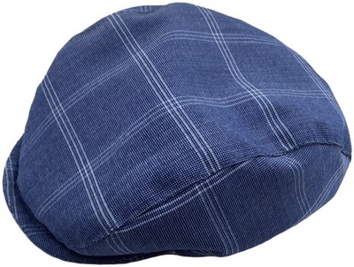 KASZKIET czapeczka niebieska w kratę 68 cm +4m