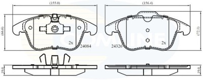 КОЛОДКИ ТОРМОЗНЫЕ COMLINE (ODP.GDB1705) JAGUAR XE/XF/XJ/XK/FORD MONDEO IV