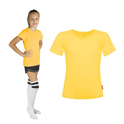 DZIEWCZĘCY T SHIRT SUPER JAKOŚĆ ŻÓŁTY 98 CM GIRL