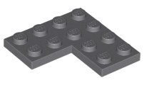 2x LEGO 2639 Plate 4 x 4 Corner