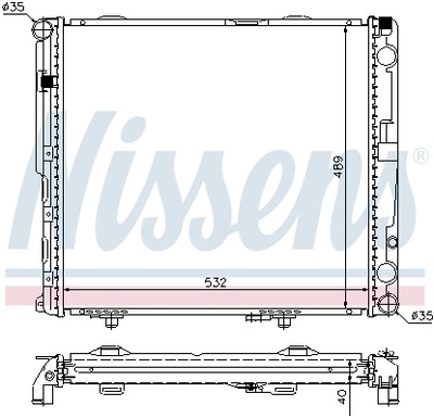 364868 NISSENS РАДИАТОР ДВИГАТЕЛЯ ПОДХОДИТ DO: MERCEDES 124 T-MODEL (S124), 12