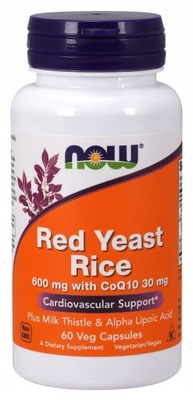 NOW Foods Fermentowany Ryż Czerwony 600mg Koenzym Q10 60 vkaps