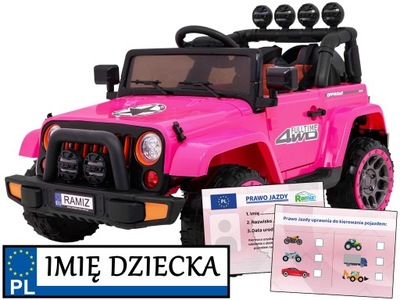 JEEP autko terenowe na akumulator DLA DZIEWCZYNKI auto elektryczne różowe