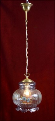 Śliczna lampa wisząca klosz kwiaty Hiszp.60- 701