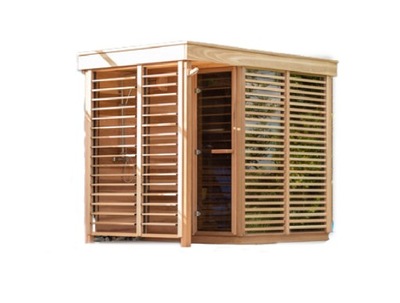 Cedrowa sauna Pure Cube Outdoor KNOTTY 173x254 cm