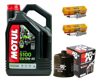 МАСЛО MOTUL + ФИЛЬТР KN-138 + СВЕЧИ NGK CR8EK, SUZUKI DL1000, 02-12R.