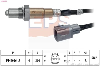 1-998-294 SONDA LAMBDA TOYOTA YARIS 1.0 1KR-FE  