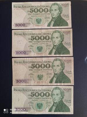 5000 zł 1982r. 4 szt