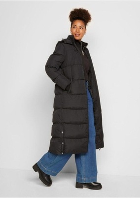 kurtka pikowana długa płaszcz r. 58 9xl czarna zimowa