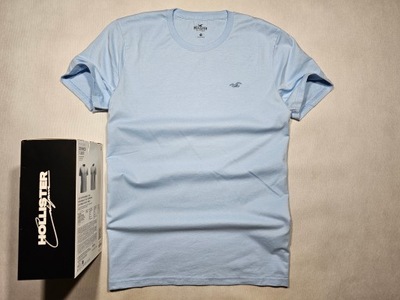 HOLLISTER t-shirt chest log sky blue M