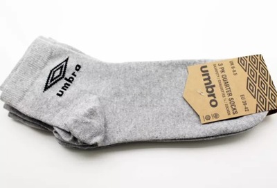 SKARPETKI UMBRO 3 PAK QUARTER 39-42 SZARE