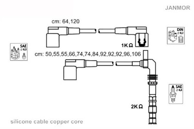 Janmor дроти запалювання mercedes s 600 140.056. фото №1
