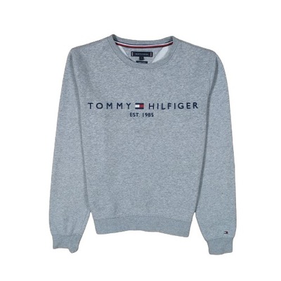 TOMMY HILFIGER Bluza Crew Neck Szara Logowana r. S