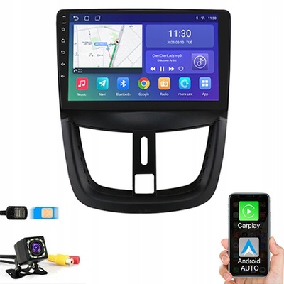 RADIO GPS ANDROID PEUGEOT 207 2006-2012 SIM 4/64GB  