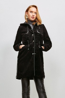 9B 14 KAREN MILLEN KURTKA FUTRZANA PARKA 40