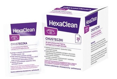 HexaClean Chusteczki Higiena Okolic Oczu 20 sztuk