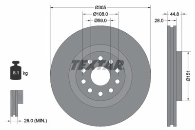 TEXTAR 92115800 ДИСК ТОРМОЗНОЙ