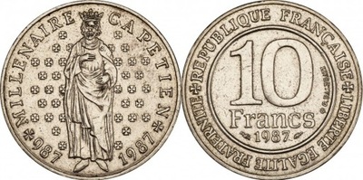 10 franków ( 1987 ) Francja - Tysiąclecie dynastii Kapetyngów