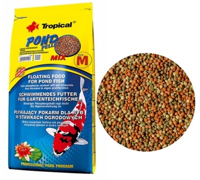 Tropical Pond Pellet Mix M 40l Pokarm Dla Ryb Hodowanych w Oczku Wodnym