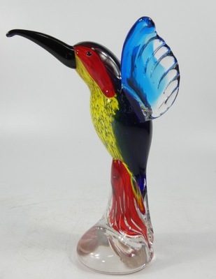 Figura szkło KOLIBER ptak 21 cm figurka MURANO