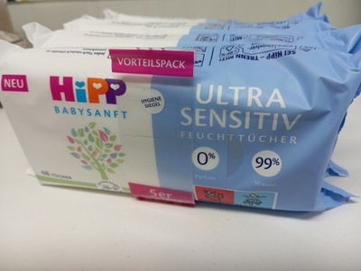 Chusteczki nawilżane Hipp Ultra sensitiv 5x48szt