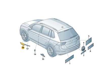 Шильдик samoprzylepna сторона левая "r-line" vw tiguan oe: 5na853688hdpj фото №1