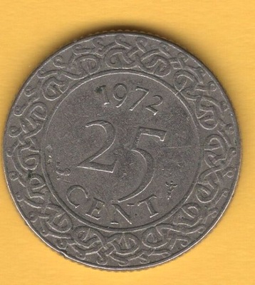 Surinam 25 centów, 1972