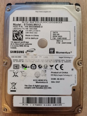 Dysk twardy Samsung Momentus ST500LM012 500GB SATA II 2,5"