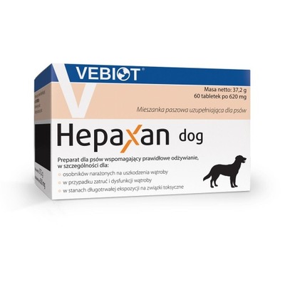 Vebiot Hepaxan dog, 60 tabletek dla psa na wątrobę