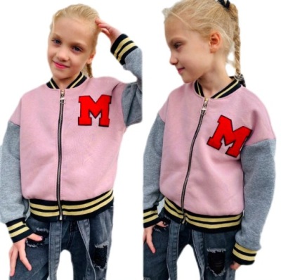 Bluza dziewczęca BEJSBOLÓWKA ocieplana 122