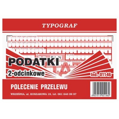 Polecenie przelewu PODATKI Typograf 80 kartek