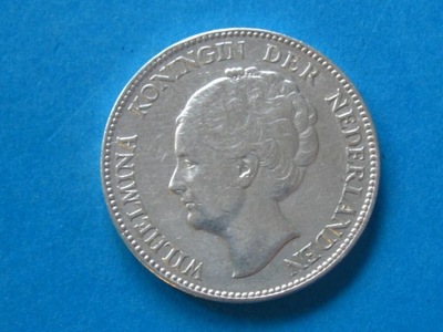 nr84 Holandia Moneta 1 Gulden 1929 SREBRO Ładna