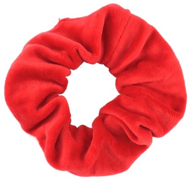 GUMKA DO WŁOSÓW SCRUNCHIE WELUR CZERWONA