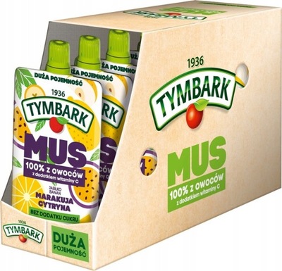 Tymbark Mus 100% owoców MARAKUJA CYTRYNA 10 x 200g