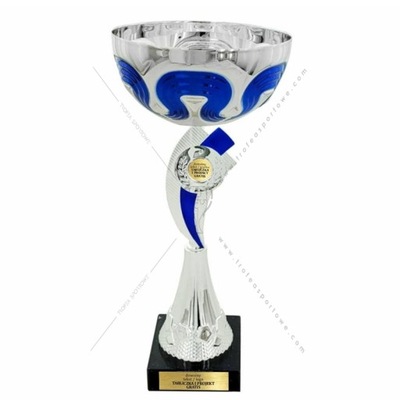 srebrno-niebieski Puchar 34 cm+ GRAWER GRATIS