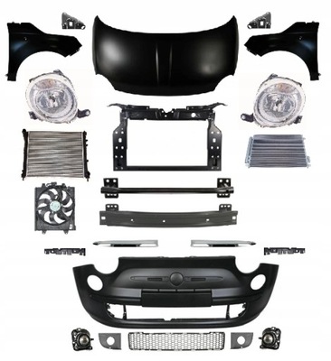 Fiat 500 312 2007-2015 kompletny перед pas капот фото №1