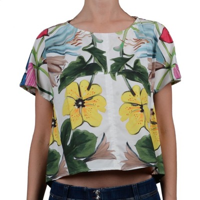 Dondup -krótki t-shirt w kwiaty 40