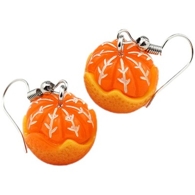 Kolczyki Wisiorki Żywica Owoce Pomarańczy