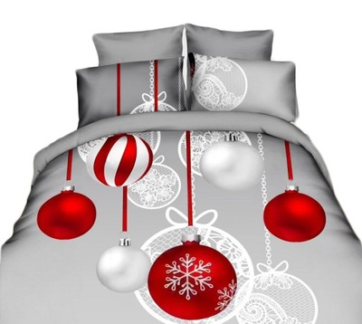KOMPLET POŚCIELI 200X220 2 POSZEWKI POŚCIEL ŚWIĄTECZNA