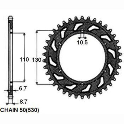 ENGRANAJE NAPEDZANA PARTE TRASERA MOTO. SUNSTAR 1-5480-39  