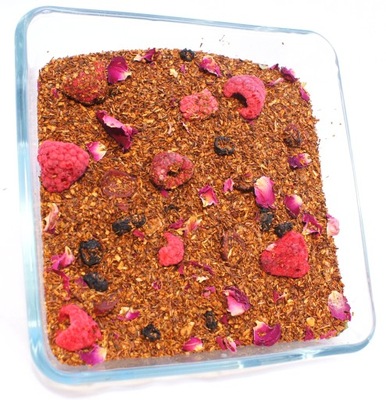 100g ROOIBOS Rajska Dolina bezteinowa z MALINAMI