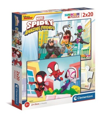 PUZZLE 2X20 SUPER KOLOR SPIDEY AND FRIENDS