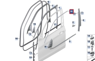 Bmw x5 f15 m f85 передня частина правий window top 51317289636 фото №1